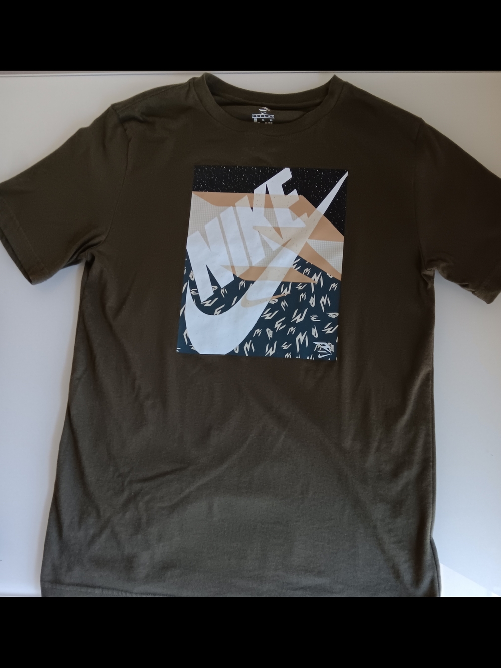Nike Olive Green Short Sleeve Graphic Logo Tee